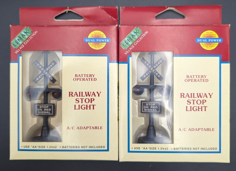 Lemax Village Collection Battery or A/C Railway Stop Light #84240 Lot of 2